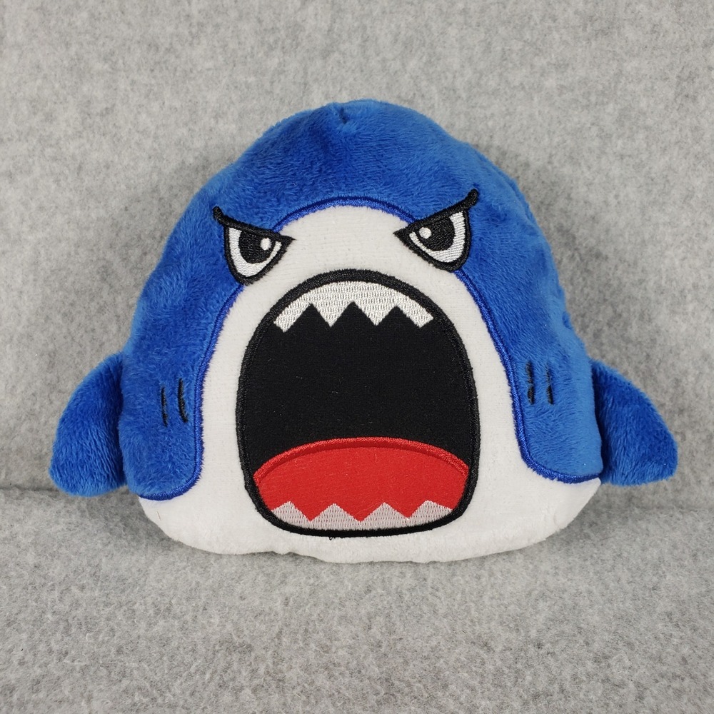 BMI Reversible Shark Plush Blue‎ Gray Angry Happy Stuffed Toy Marinecore Kidcore